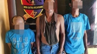 Tiga Pria Pengguna SS "Gol" di Ciduk Polsek Teluk Mengkudu
