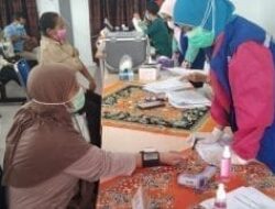 Polsek Siak Hulu Resort Kampar Terus Lakukan Suntik Vaksin Sinovac Tahap Satu