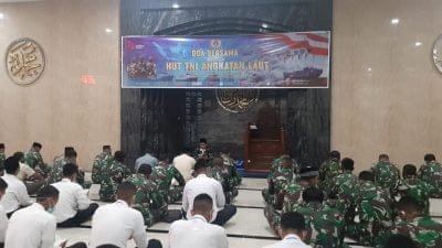 Prajurit TNI AL Lantamal I Belawan Lakukan Doa Bersama Menjelang HUT Ke 76
