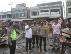 Kapolres Sergai cek Lokasi, Ratusan Kios Pajak Lama Perbaungan Terbakar