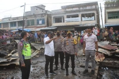Kapolres Sergai cek Lokasi, Ratusan Kios Pajak Lama Perbaungan Terbakar