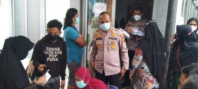 Polsek Siak Hulu Resort Kampar Kerjasama UPT. Blod Pukesmas Pandau Jaya Kembali Lakukan Vaksinasi Tahap Dua