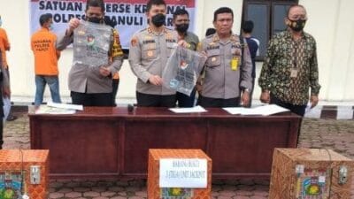 Polsek Siborong-borong Berhasil Amankan Judi Jackpot dan Lima Orang Pemain