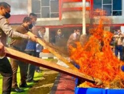 Polres Labuhanbatu Musnahkan Barang Bukti Narkotika