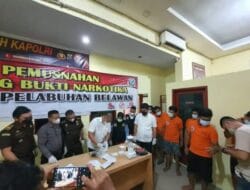Barang Bukti Narkoba Bernilai Ratusan Juta Dimusnahkan Polisi