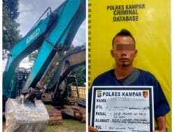 Polres Kampar Tangkap Penambang Ilegal, Operator Alat Berat Diamankan