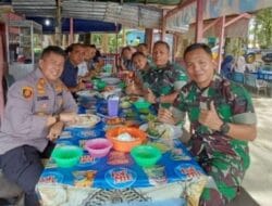 Kapolsek Siak Hulu Bersama Danki Kav 6/RBT Makan Siang Bersama Jalin Sinergitas