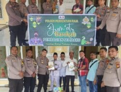 Jum’at Barokah, Polsek Perhentian Raja Beri Bantuan Al-Qur’an dan Sembako