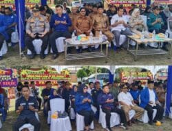 Kapolsek Siak Hulu Hadiri Giat Sosialisasi dan Kirab Pemilu 2024 Dapil-V Kampar