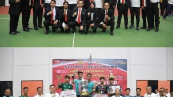 Kapolda Riau Menutup Sekaligus Serahkan Piala Turnamen Sepak Takraw