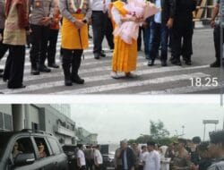 Kapolresta Deli Serdang Dampingi Wakapolda Sambut Kedatangan Kapolda Sumut