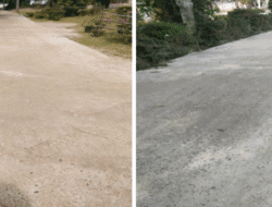Proyek Rabat Beton di Desa Tanjung Rapuan Dikerjakan Tanpa Plank