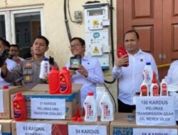 Polda Sumut Gerebek Gudang Oli Palsu