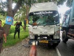 Sepeda Motor Kontra Truk di Sergai, 1 Tewas 1 Luka Parah