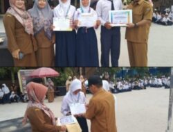 Siswa Berprestasi UPT SMPN 4 Siak Hulu Terima Piagam Penghargaan dan Medali