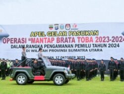 Dibawah Guyuran Hujan, Kapolda Sumut Pimpin Gelar Pasukan Ops Mantap Brata