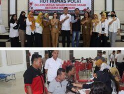 Semarakkan HUT ke-72 Humas Polri, Polres Sergai Bersama Wartawan Gelar Donor Darah