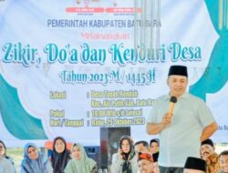 Hadiri Kenduri Desa Tanah Rendah, Bupati Batu Bara Bagikan Bantuan
