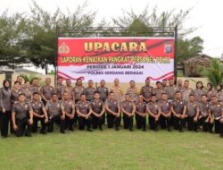 Kapolres Sergai Pimpin Upacara Kenaikan Pangkat 38 Personel