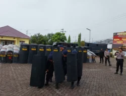 Personil Brimob Poldasu dan Sat Samapta Polres Nisel Gelar Latihan PHH