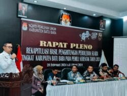 Hadiri Rapat Pleno Rekapitulasi Suara, Pj Bupati Batu Bara Apresiasi Kinerja KPU