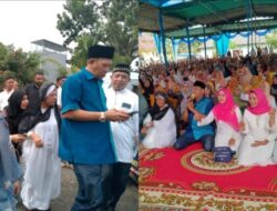 Kaum Perempuan Teluk Aru Sambut Pasangan Calon Bupati Langkat Nomor Urut 1