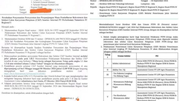 Rekrutmen CKP Internal PTPN IV “Tak Adil dan Beradab” Maka Harus Dibongkar