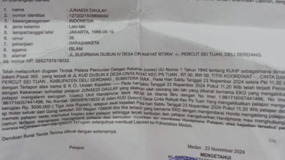 Ancam Jurnalis, Anak Kades Cinta Rakyat Percut Sei Tuan Dipolisikan
