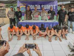 Polres Sergai Ungkap Kasus Begal, 8 Orang Diamankan