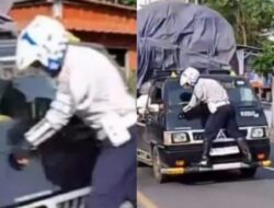 Viral, Petugas Dishub “Nempel” Didepan Pickup