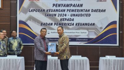 Bupati Taput Hadiri Penyerahan LKPD Tahun 2024