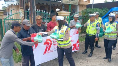 Rayakan HUT Bhayangkara ke-79, Sat Lantas Polres Sergai Gelar Bakti Sosial