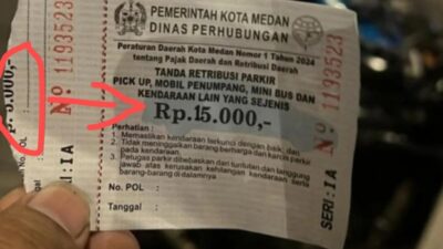 Oknum Jukir di Medan Ubah Tarif Parkir Rp5000 Jadi Rp15 Ribu