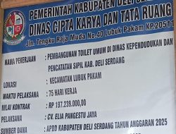 Pembangunan Toilet Umum Disdukcapil Deli Serdang Diduga Mark Up