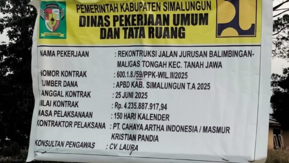 Dua Proyek Milik Dinas PUTR Simalungun Diduga Bermasalah