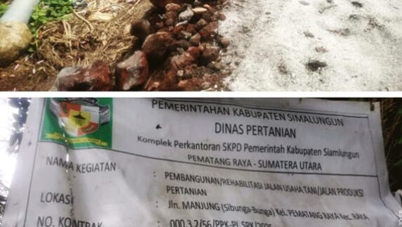 Kualitas Buruk, Pekerjaan Jalan Produksi Pertanian Simalungun Sarat Penyimpangan