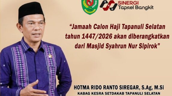 130 Jamaah Calon Haji Tapsel Diberangkatkan dari Masjid Syahrun Nur Sipirok