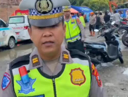 Satlantas Polrestabes Medan Pantau Arus Lalulintas di Kawasan Sembahe