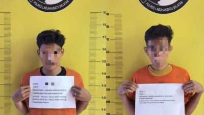 Polres Labusel Gagalkan Transaksi Narkoba, Dua Pria dan BB Sabu Diamankan