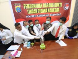 Polres Sergai Musnahkan Barang Bukti Sabu dan Ekstasi
