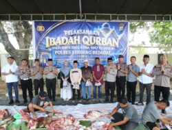 Polres Sergai Sembelih Belasan Hewan Kurban, Daging Dibagikan ke Personel dan Masyarakat