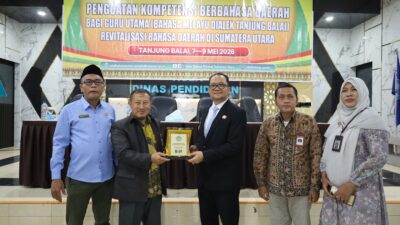 Berhasil Revitalisasi Bahasa Melayu, Pemko Tanjungbalai Raih Piagam Penghargaan Dari BBPSU