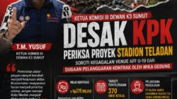 Telan Anggaran Ratusan Miliar, Usut Proyek Stadion Teladan Medan