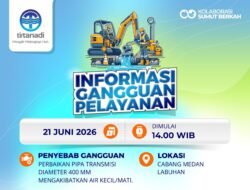 Tirtanadi Umumkan Gangguan Layanan Air Bersih di Medan, Ini Wilayah Terdampak
