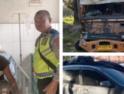 Tronton Senggol Xenia di Jalur Medan-Tebing Tinggi