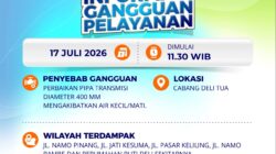 Tirtanadi Umumkan Pengerjaan Pipa Bocor di Cabang Delitua