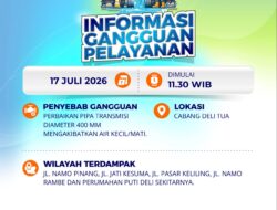 Tirtanadi Umumkan Pengerjaan Pipa Bocor di Cabang Delitua
