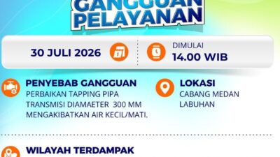 Tirtanadi Informasikan Perbaikan Tapping Pipa Transmisi Cabang Medan Labuhan
